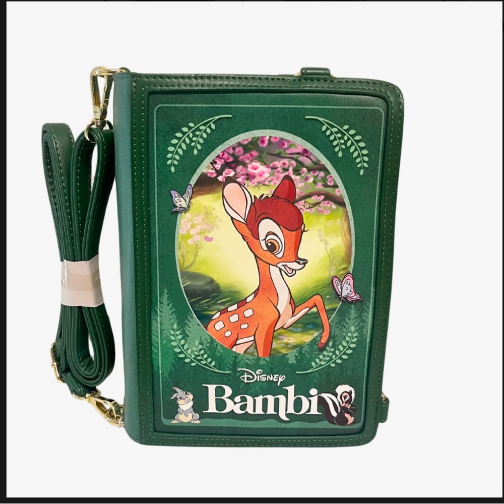 NWT Loungefly Disney Bambi StoryBook Convertible Crossbody Bag/Backpack